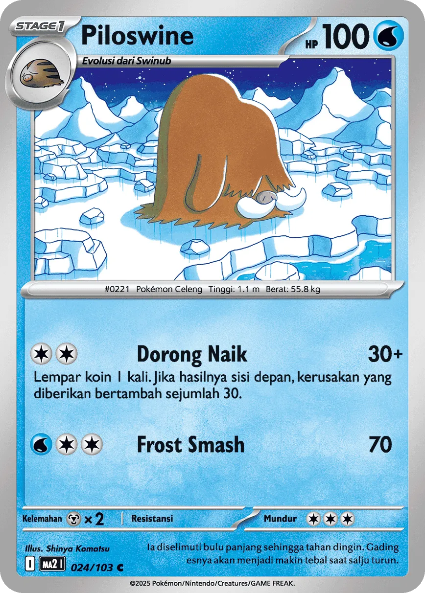 Piloswine 024 — Blue Blaze (Indonesian Pokémon TCG card)