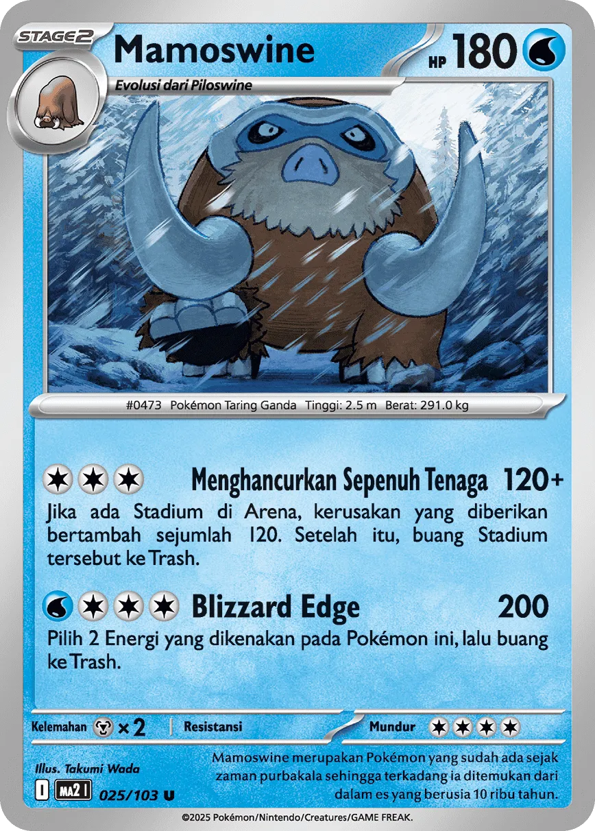 Mamoswine 025 — Blue Blaze (Indonesian Pokémon TCG card)