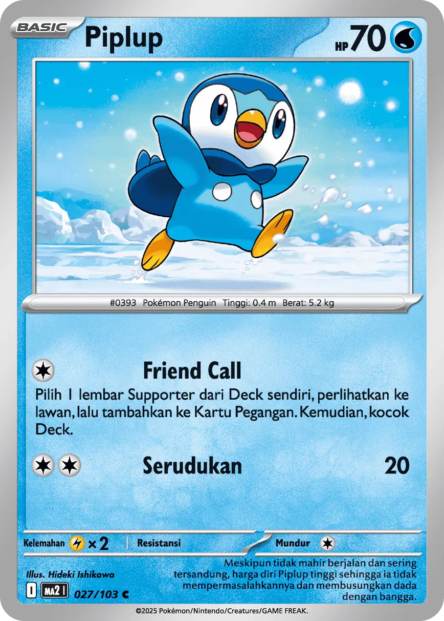 Piplup 027 — Blue Blaze (Indonesian Pokémon TCG card)
