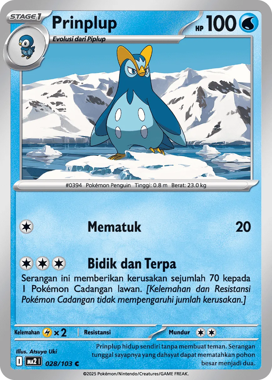 Prinplup 028 — Blue Blaze (Indonesian Pokémon TCG card)