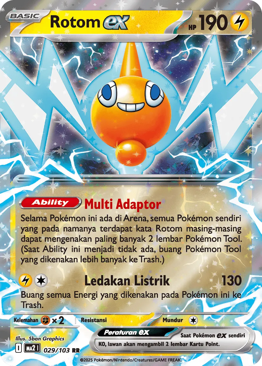 Rotom ex 029 — Blue Blaze (Indonesian Pokémon TCG card)