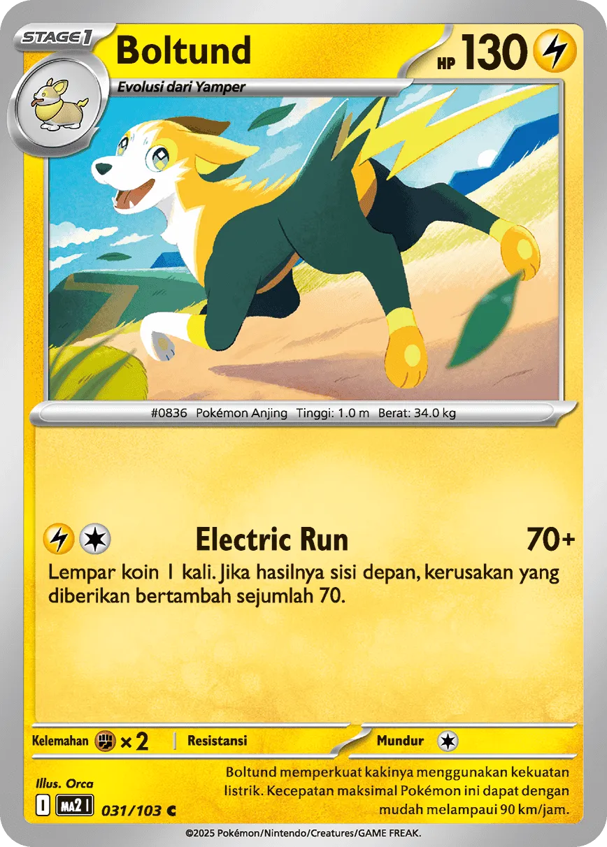 Boltund 031 — Blue Blaze (Indonesian Pokémon TCG card)