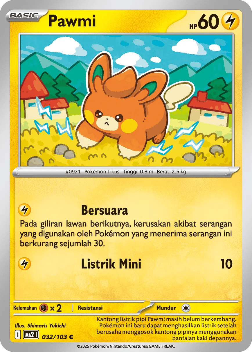 Pawmi 032 — Blue Blaze (Indonesian Pokémon TCG card)