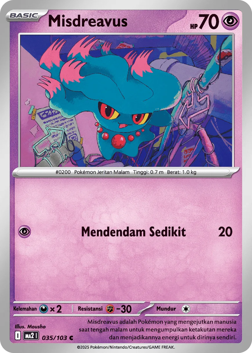 Misdreavus 035 — Blue Blaze (Indonesian Pokémon TCG card)