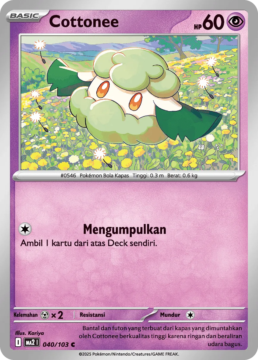 Cottonee 040 — Blue Blaze (Indonesian Pokémon TCG card)