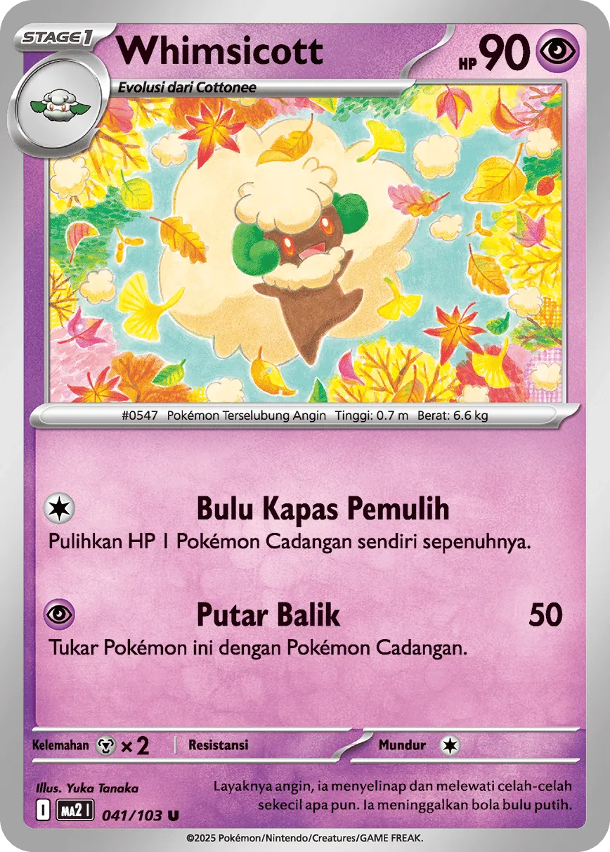 Whimsicott 041 — Blue Blaze (Indonesian Pokémon TCG card)