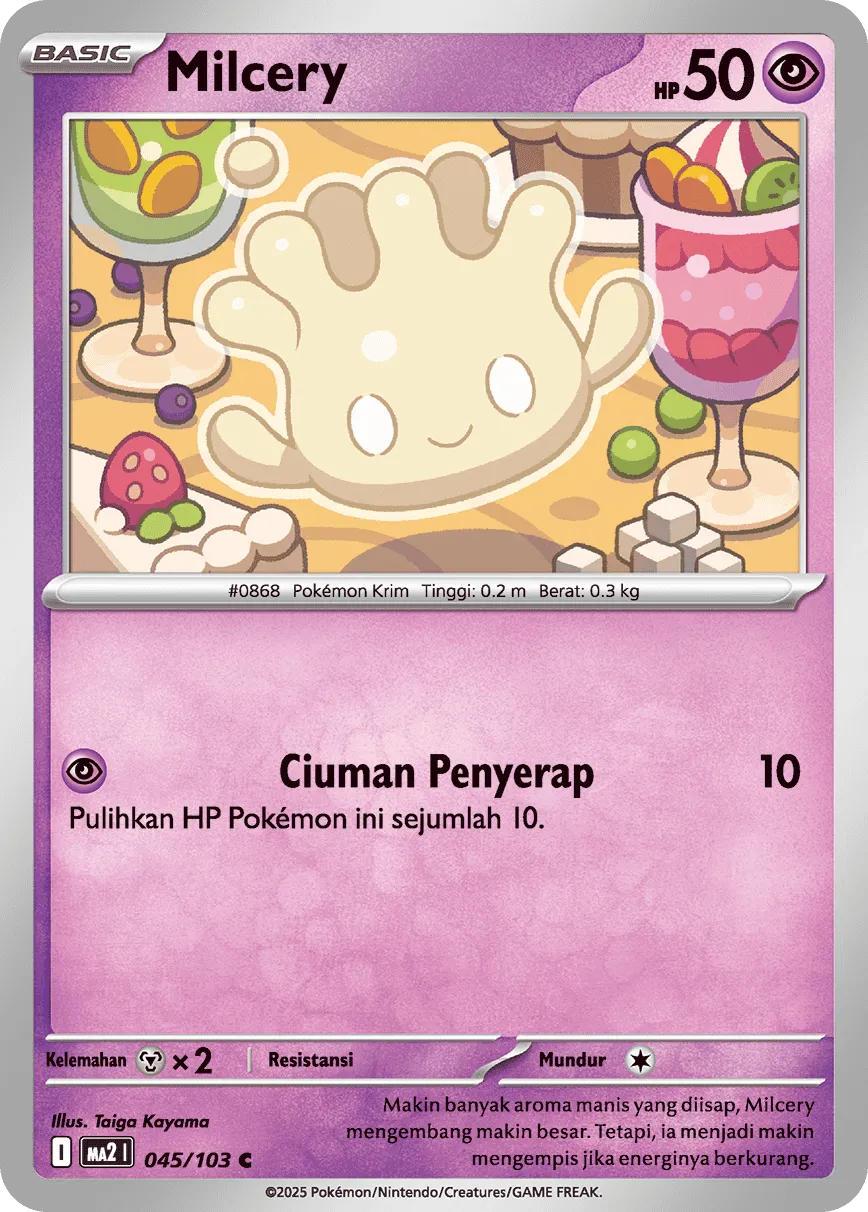 Milcery 045 — Blue Blaze (Indonesian Pokémon TCG card)