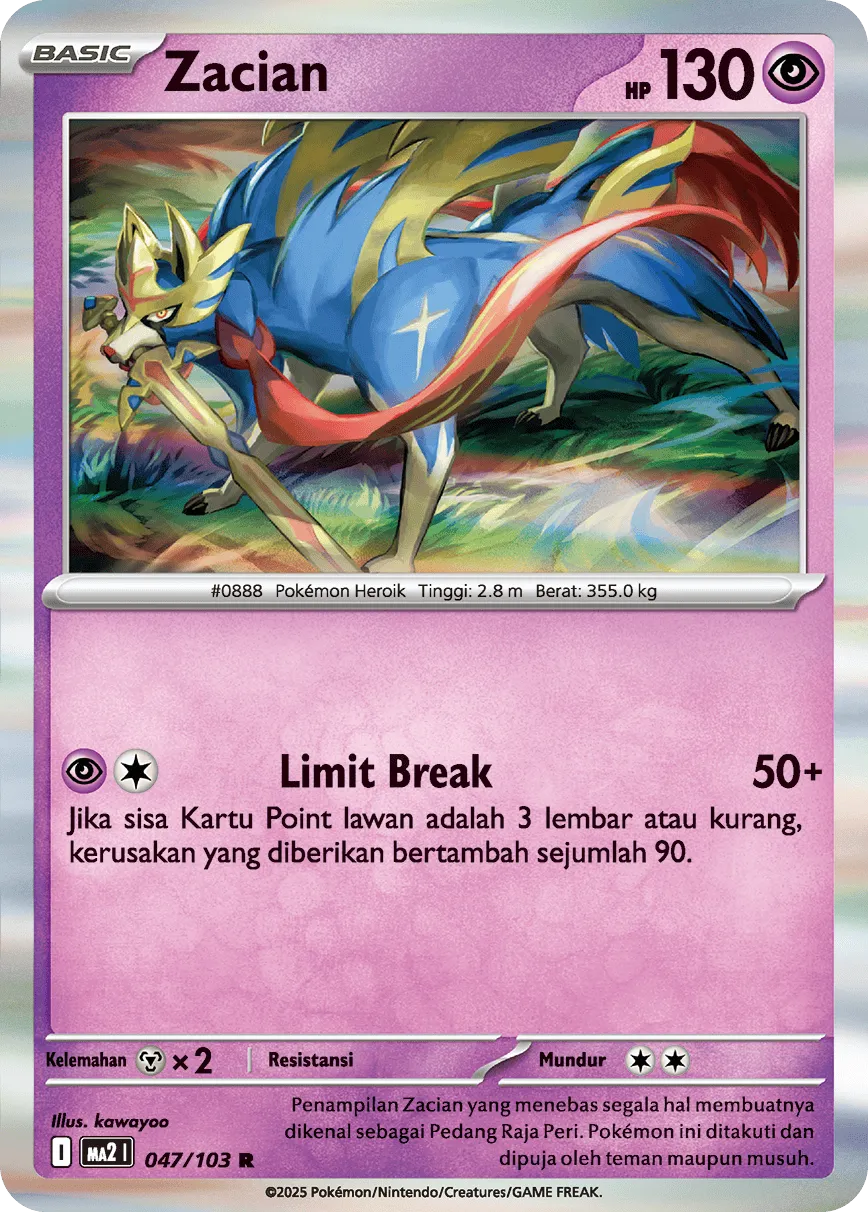 Zacian 047 — Blue Blaze (Indonesian Pokémon TCG card)