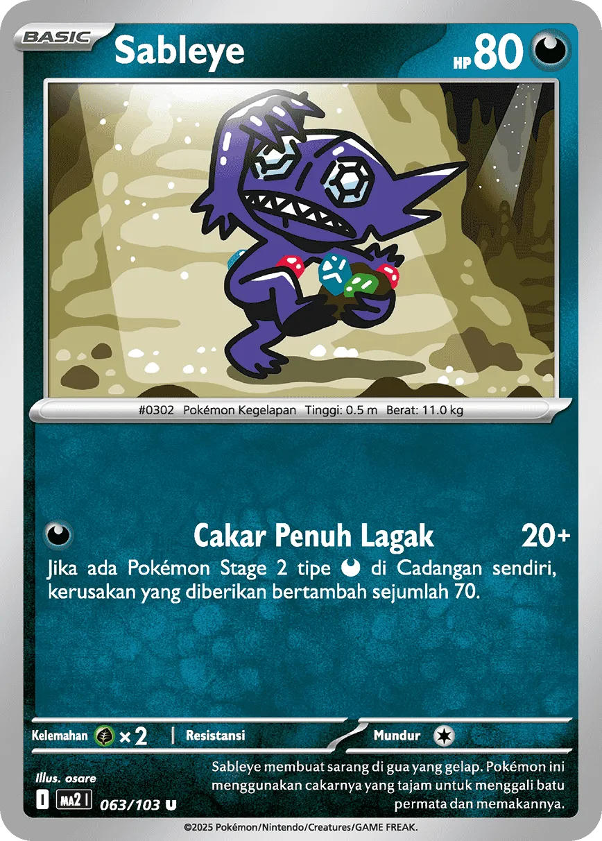 Sableye 063 — Blue Blaze (Indonesian Pokémon TCG card)