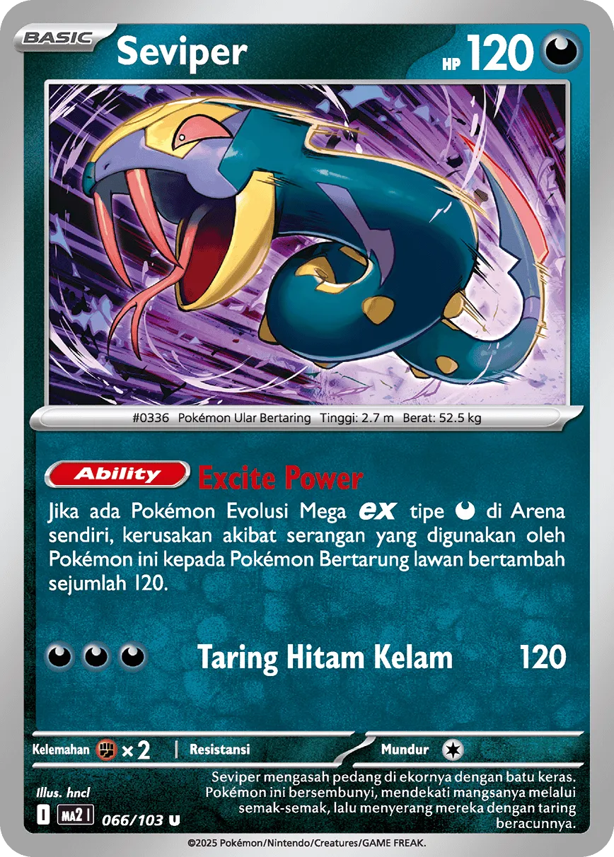 Seviper 066 — Blue Blaze (Indonesian Pokémon TCG card)