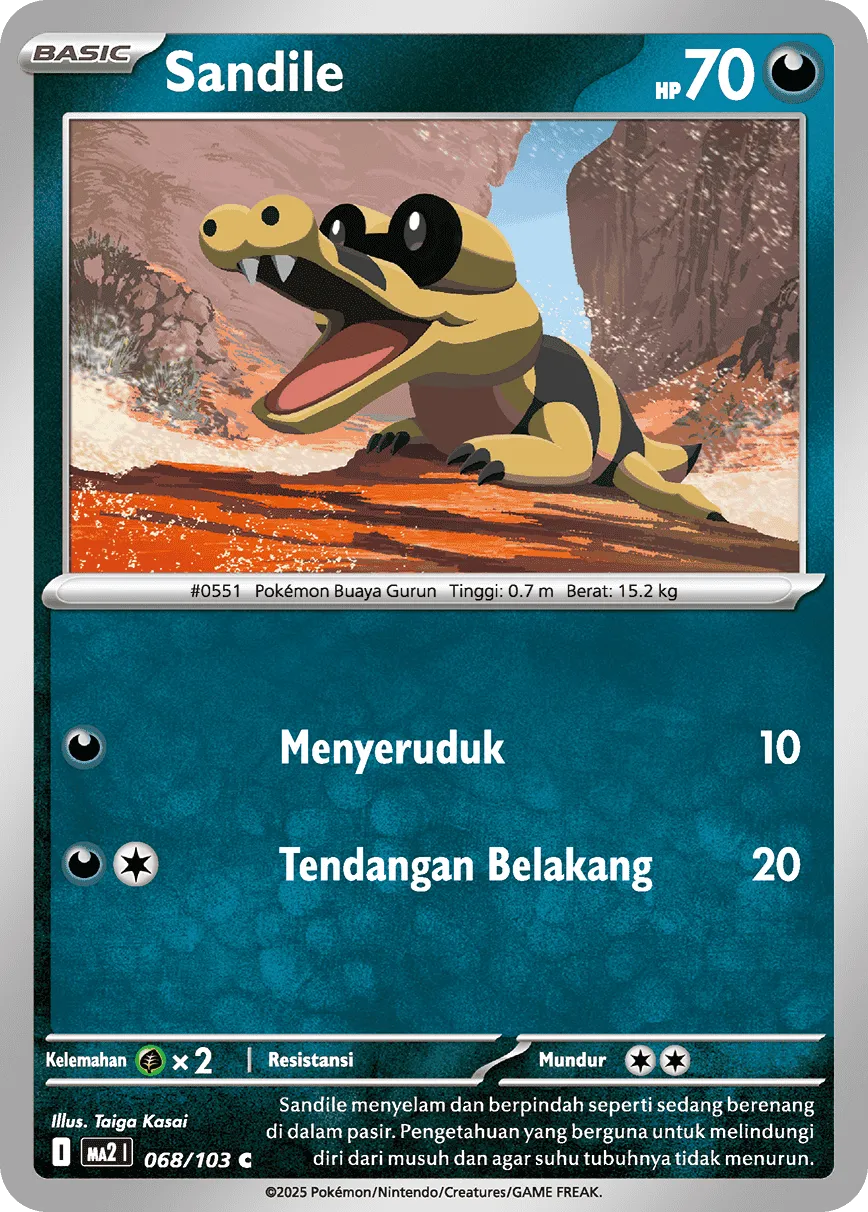 Sandile 068 — Blue Blaze (Indonesian Pokémon TCG card)