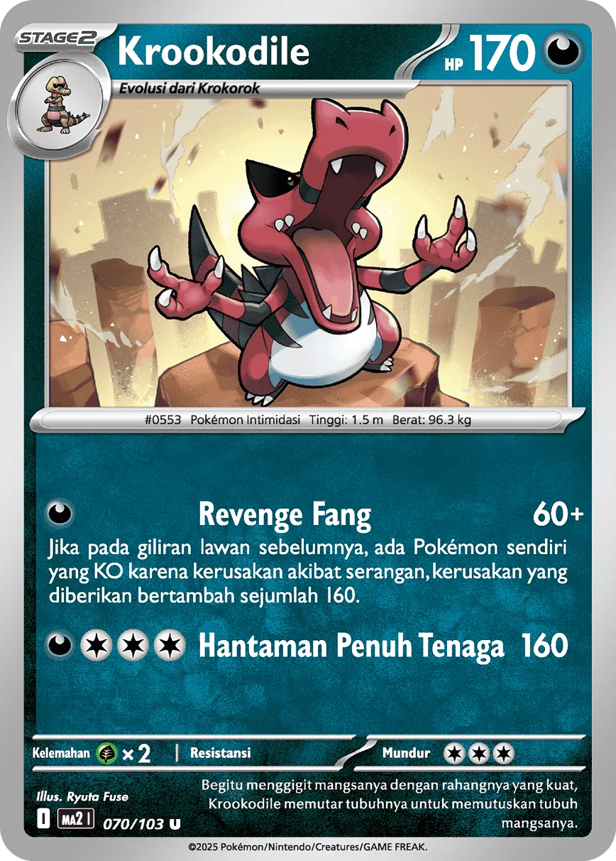 Krookodile 070 — Blue Blaze (Indonesian Pokémon TCG card)