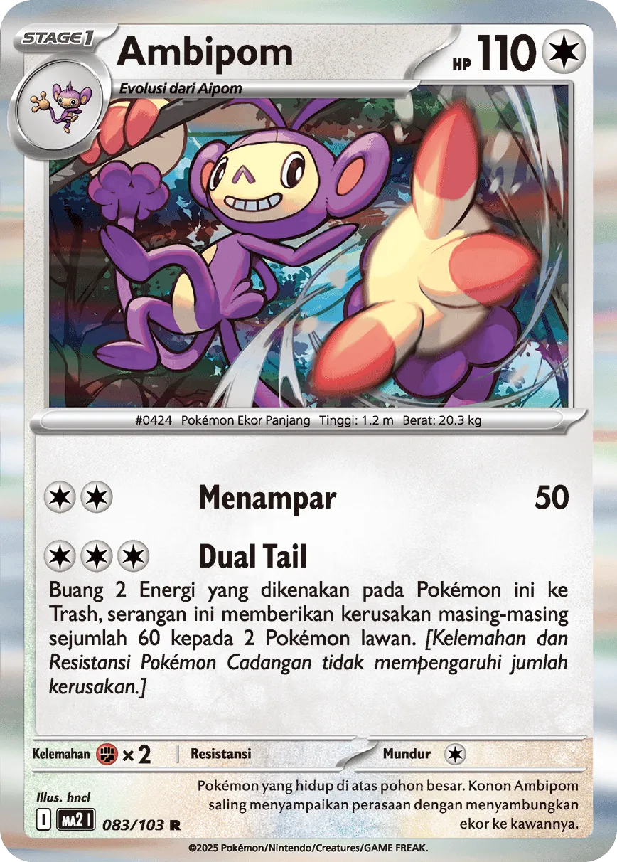 Ambipom 083 — Blue Blaze (Indonesian Pokémon TCG card)