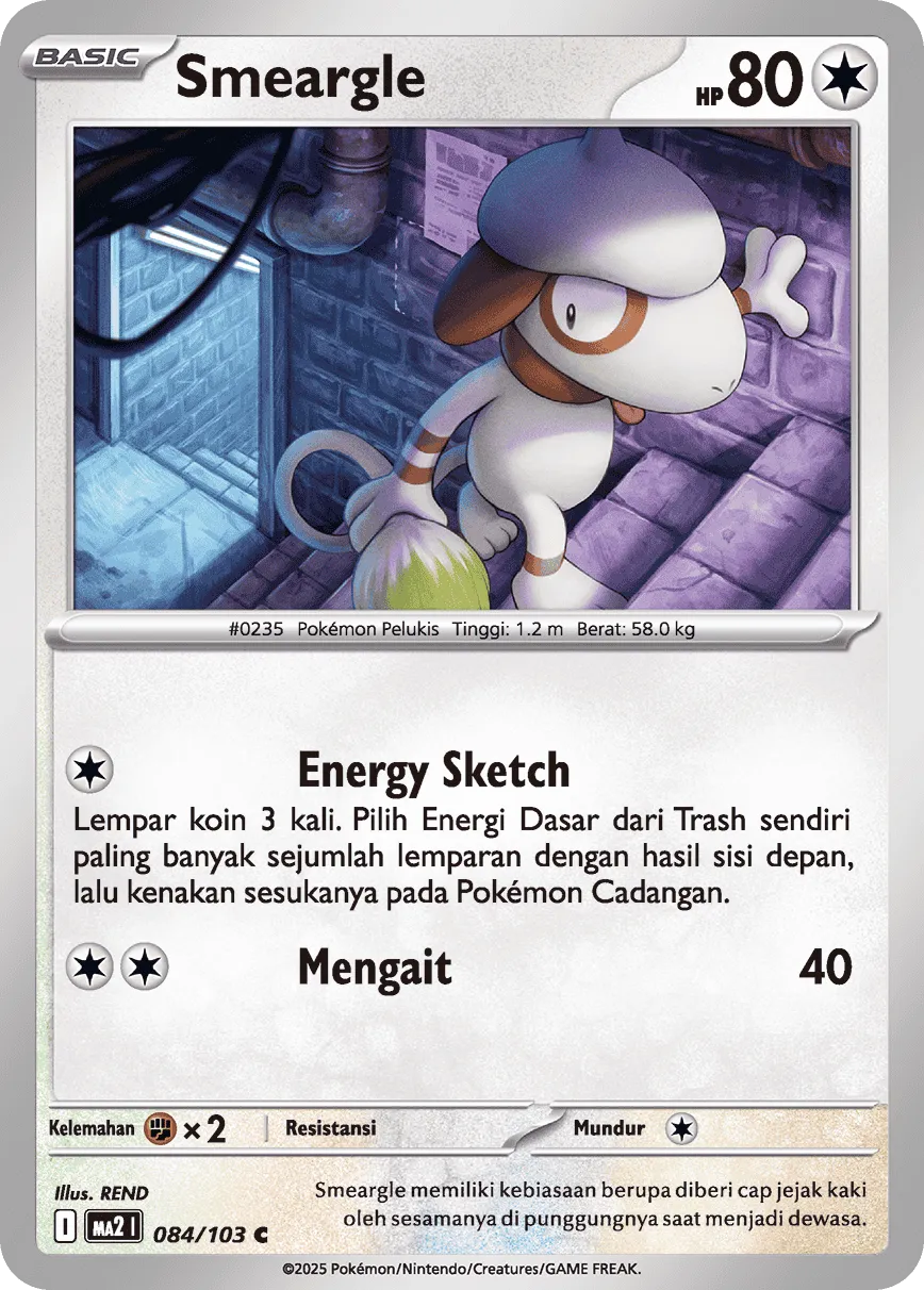 Smeargle 084 — Blue Blaze (Indonesian Pokémon TCG card)
