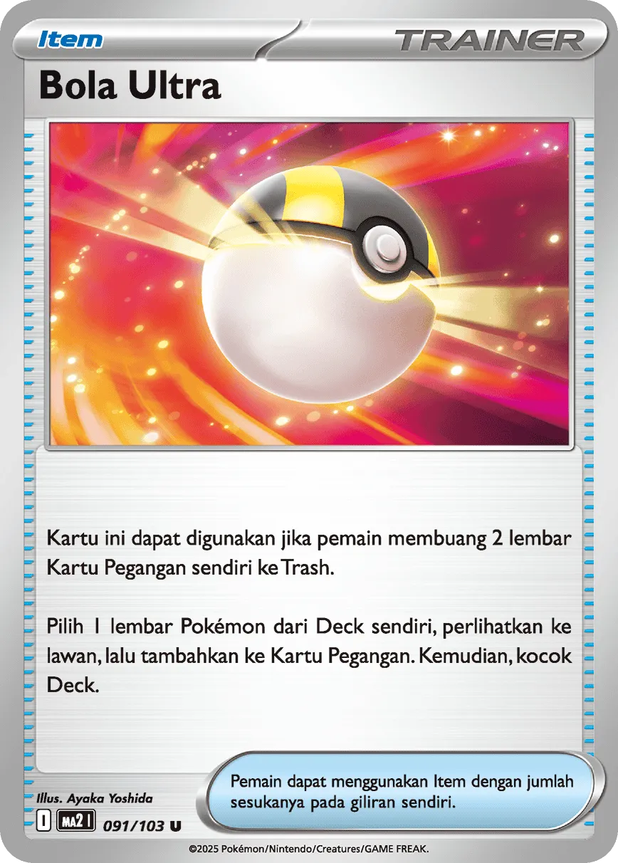 Ultra Ball 091 — Blue Blaze (Indonesian Pokémon TCG card)
