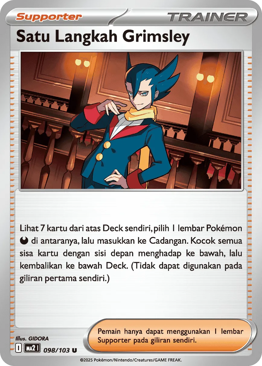 Grimsley's Move 098 — Blue Blaze (Indonesian Pokémon TCG card)