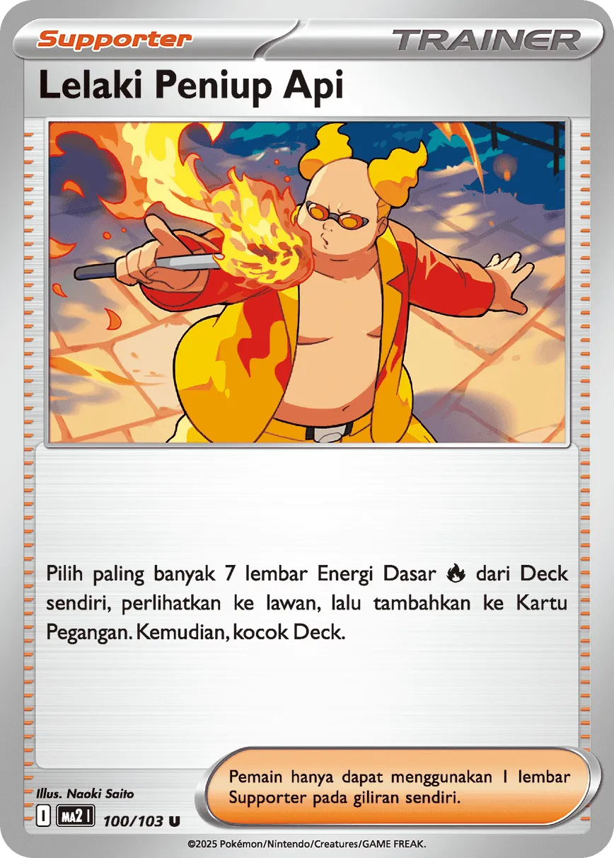 Firebreather 100 — Blue Blaze (Indonesian Pokémon TCG card)