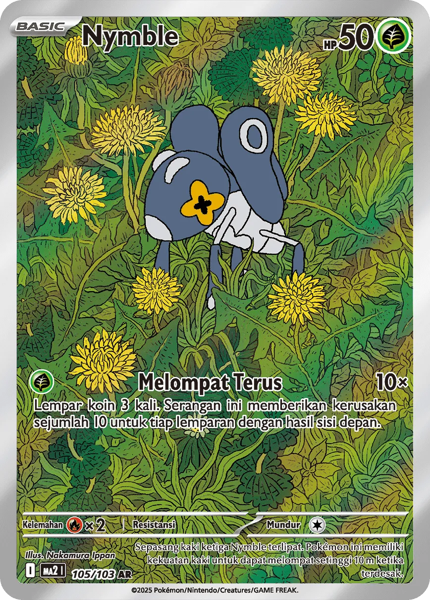 Nymble 105 — Blue Blaze (Indonesian Pokémon TCG card)