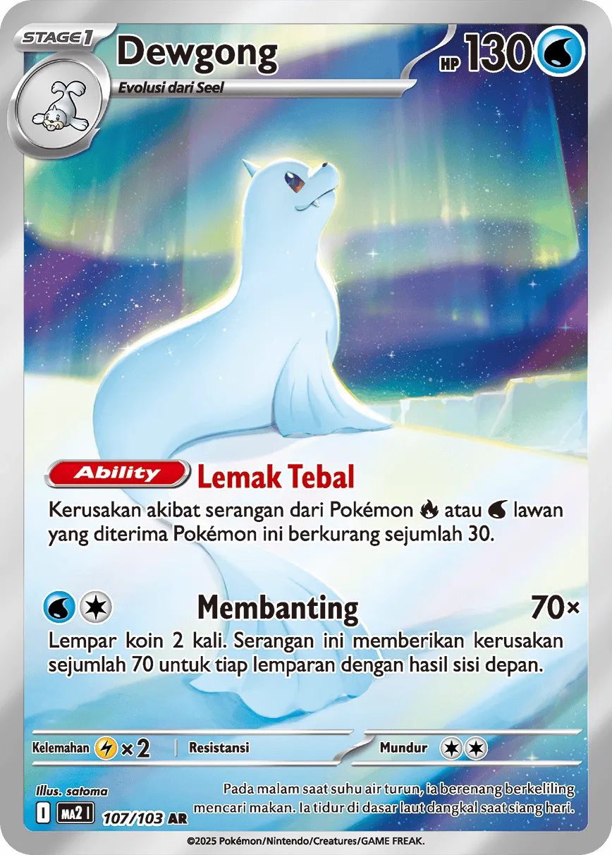 Dewgong 107 — Blue Blaze (Indonesian Pokémon TCG card)