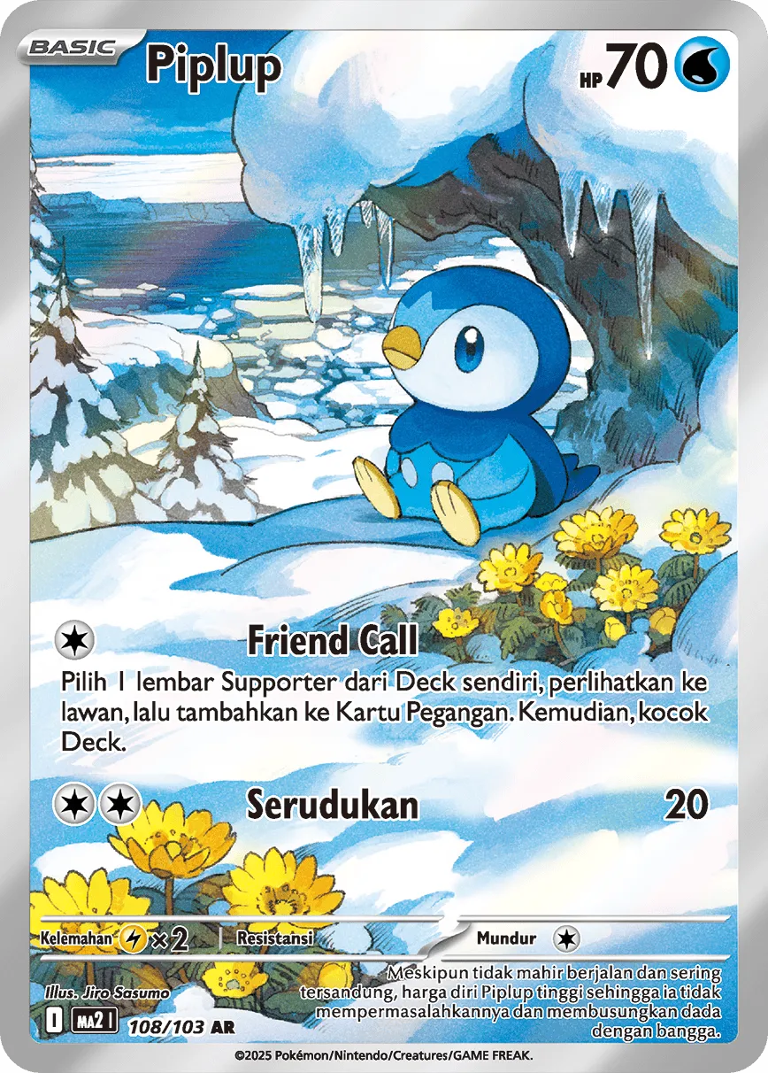 Piplup 108 — Blue Blaze (Indonesian Pokémon TCG card)