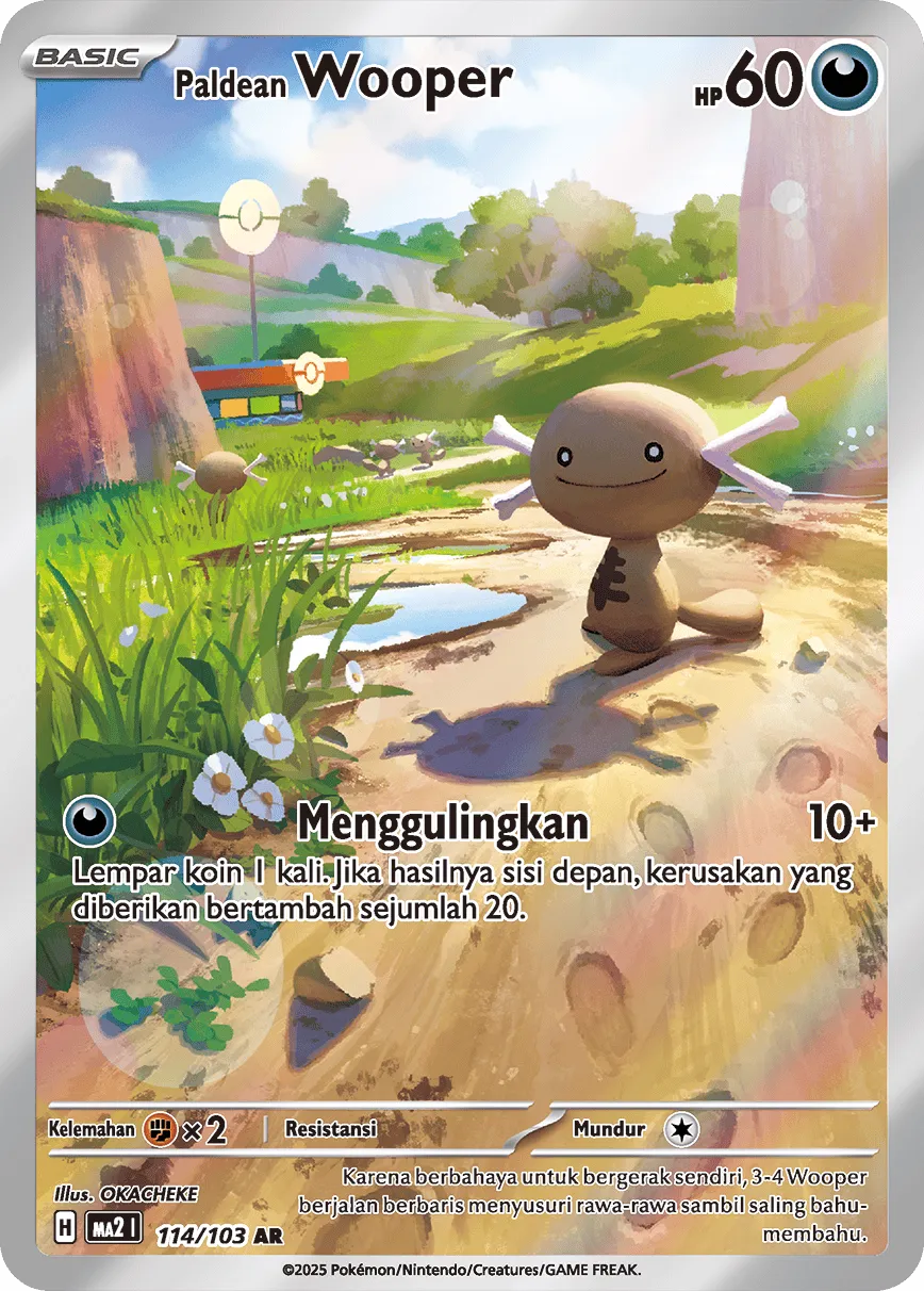 Paldean Wooper 114 — Blue Blaze (Indonesian Pokémon TCG card)