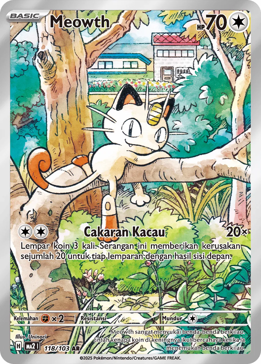 Meowth 118 — Blue Blaze (Indonesian Pokémon TCG card)