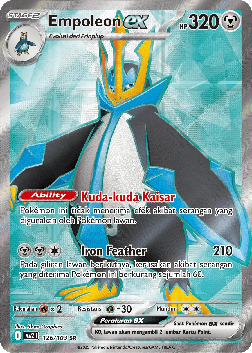 Empoleon ex 126 — Blue Blaze (Indonesian Pokémon TCG card)