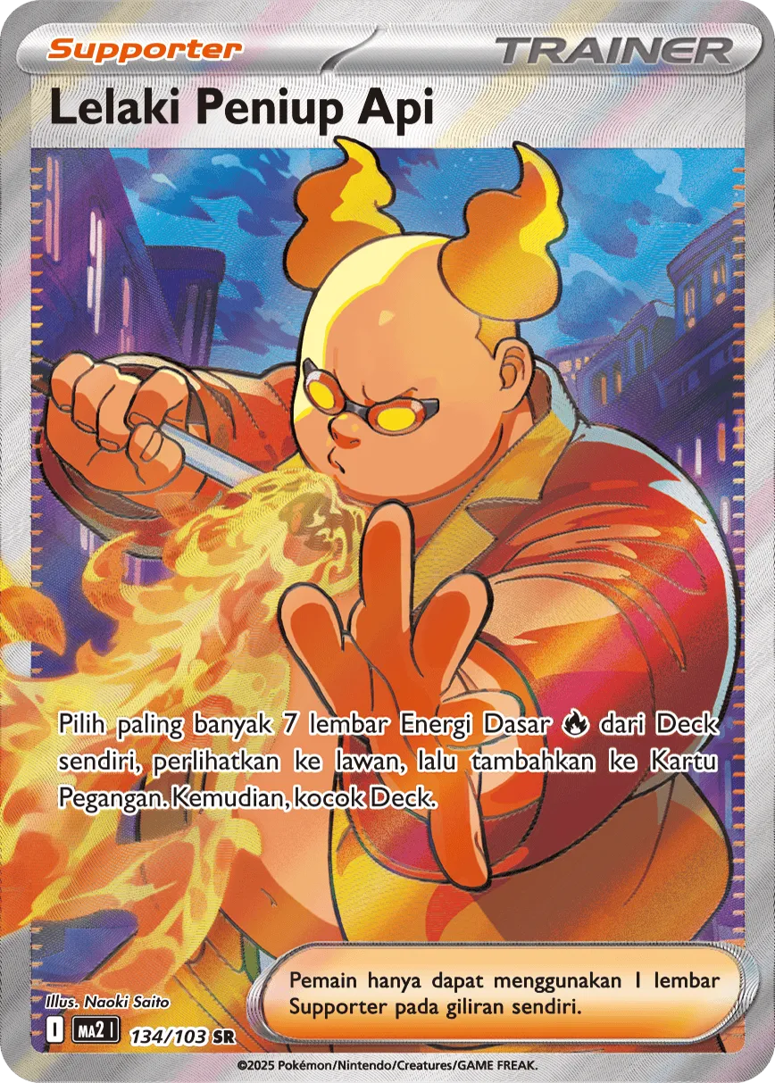 Firebreather 134 — Blue Blaze (Indonesian Pokémon TCG card)