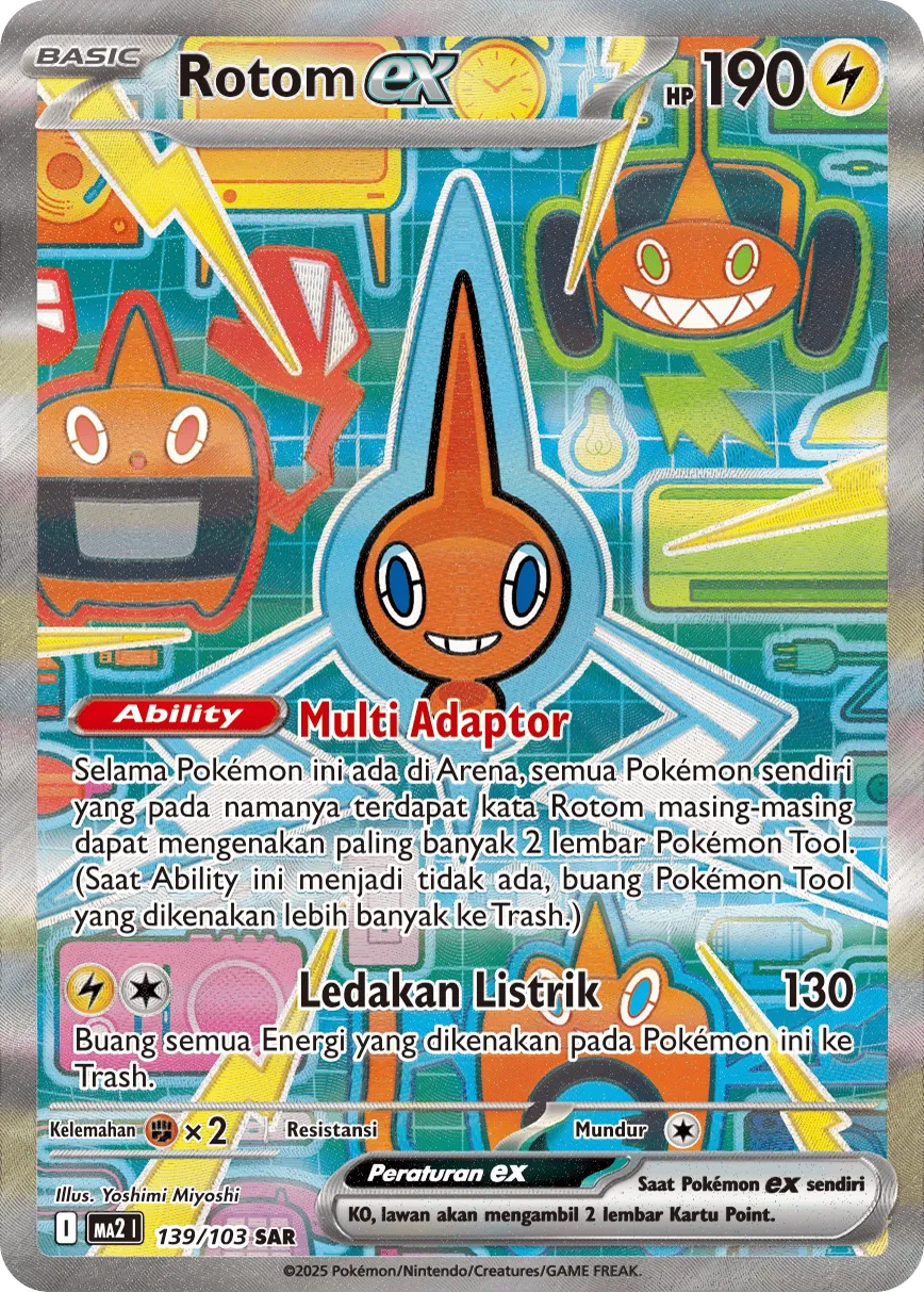 Rotom ex 139 — Blue Blaze (Indonesian Pokémon TCG card)