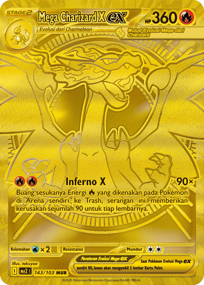 Mega Charizard X ex 143 — Blue Blaze (Indonesian Pokémon TCG card)