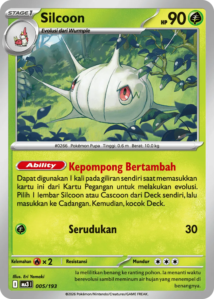 Silcoon 005 — MEGA Dream ex (Indonesian Pokémon TCG card)