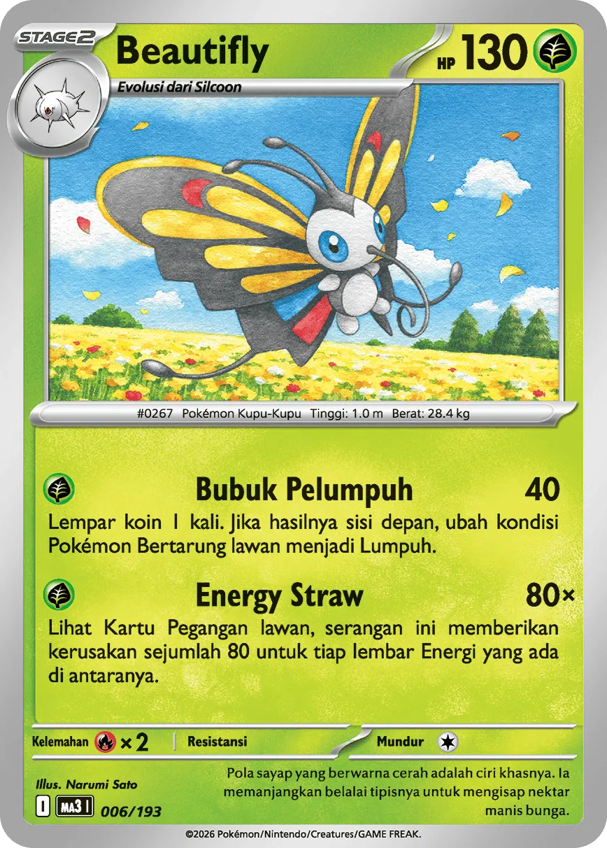 Beautifly 006 — MEGA Dream ex (Indonesian Pokémon TCG card)