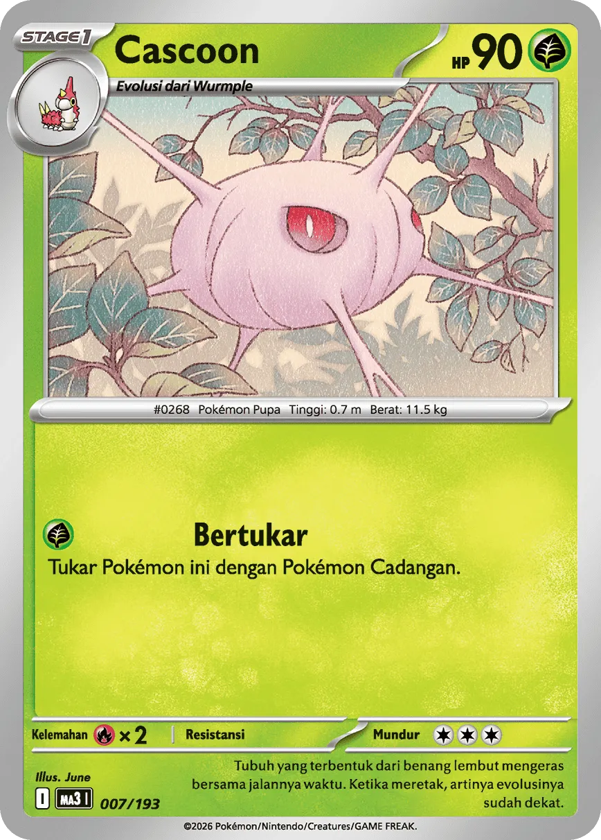Cascoon 007 — MEGA Dream ex (Indonesian Pokémon TCG card)