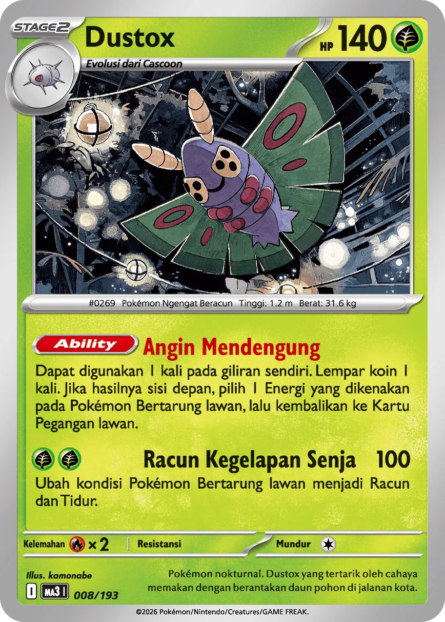Dustox 008 — MEGA Dream ex (Indonesian Pokémon TCG card)