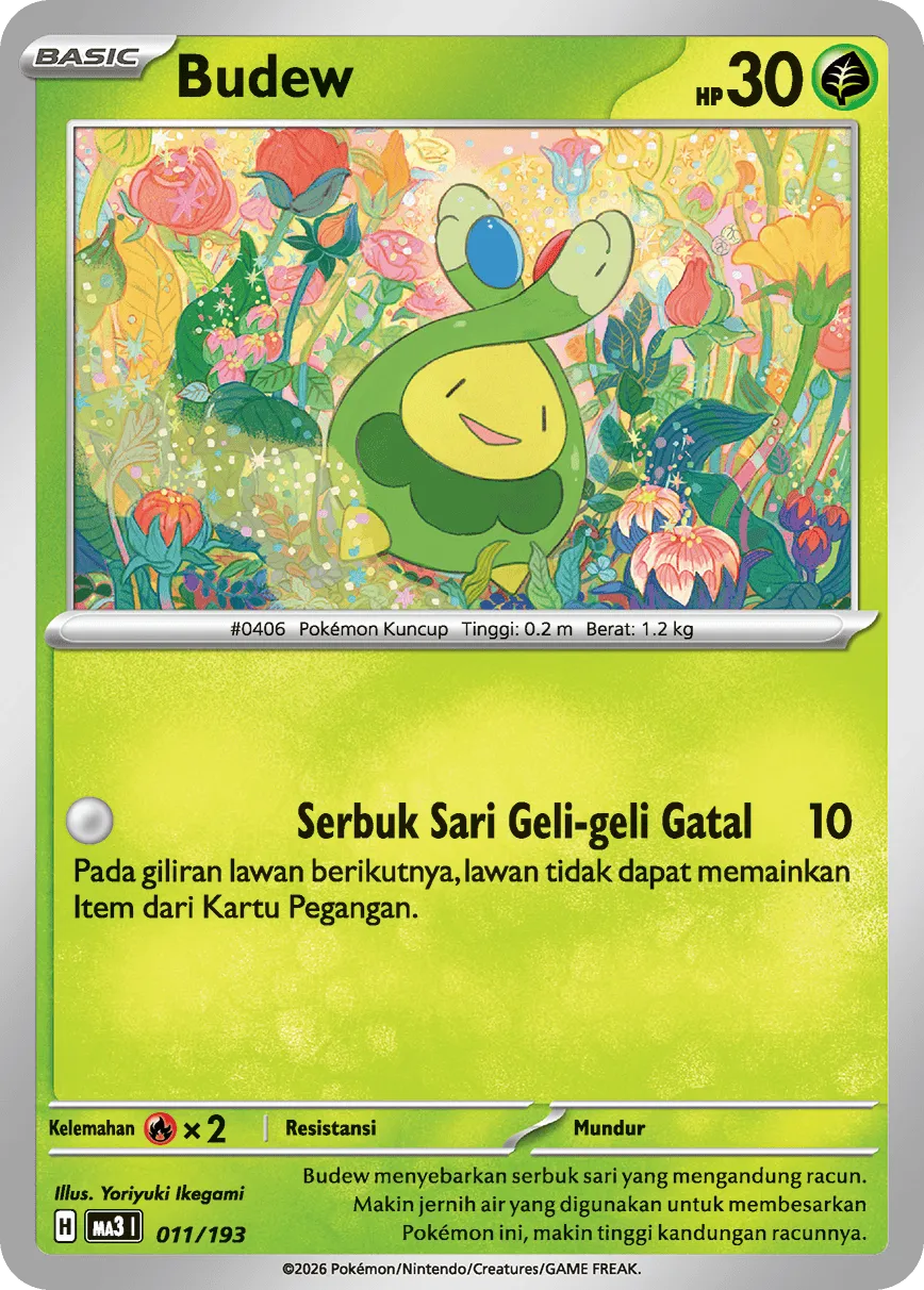 Budew 011 — MEGA Dream ex (Indonesian Pokémon TCG card)