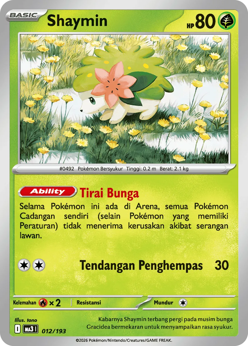 Shaymin 012 — MEGA Dream ex (Indonesian Pokémon TCG card)