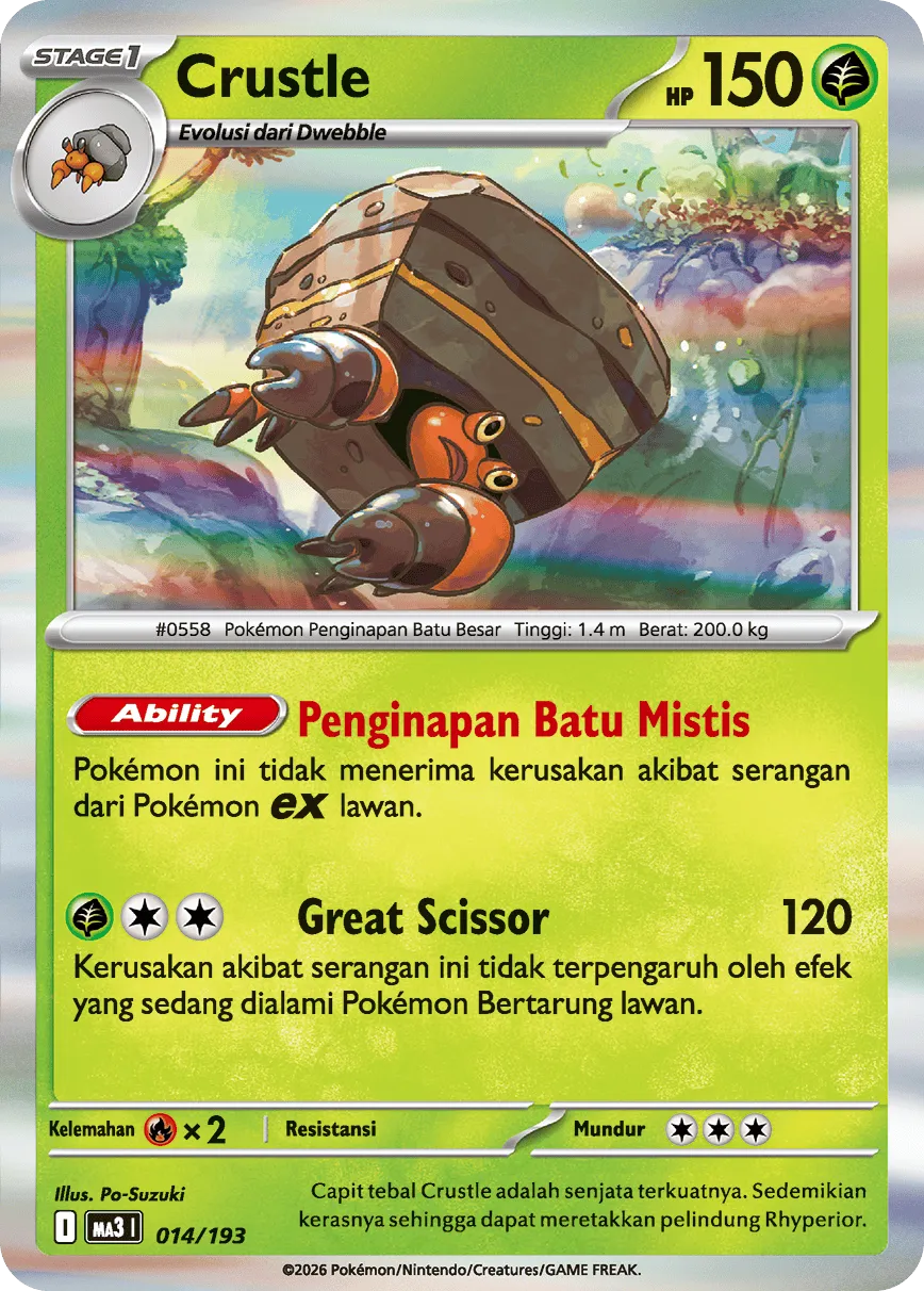 Crustle 014 — MEGA Dream ex (Indonesian Pokémon TCG card)