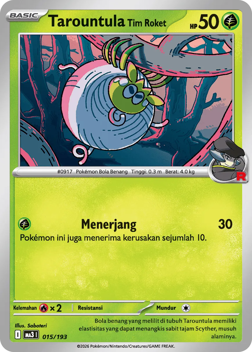 Team Rocket's Tarountula 015 — MEGA Dream ex (Indonesian Pokémon TCG card)