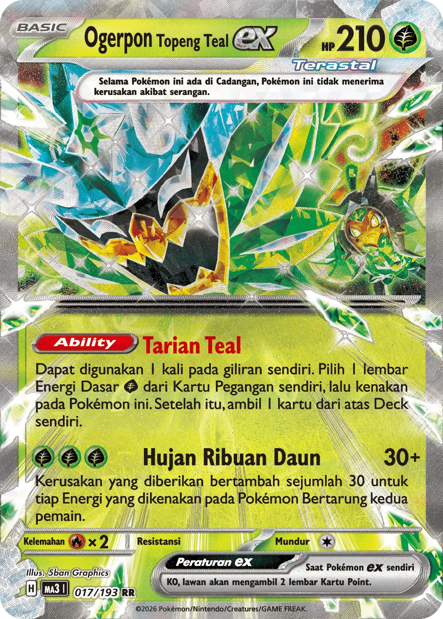 Teal Mask Ogerpon ex 017 — MEGA Dream ex (Indonesian Pokémon TCG card)