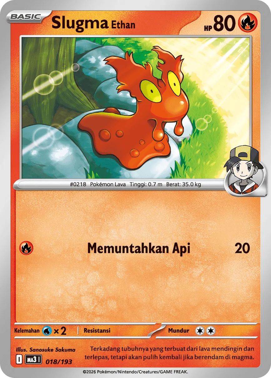 Ethan's Slugma 018 — MEGA Dream ex (Indonesian Pokémon TCG card)