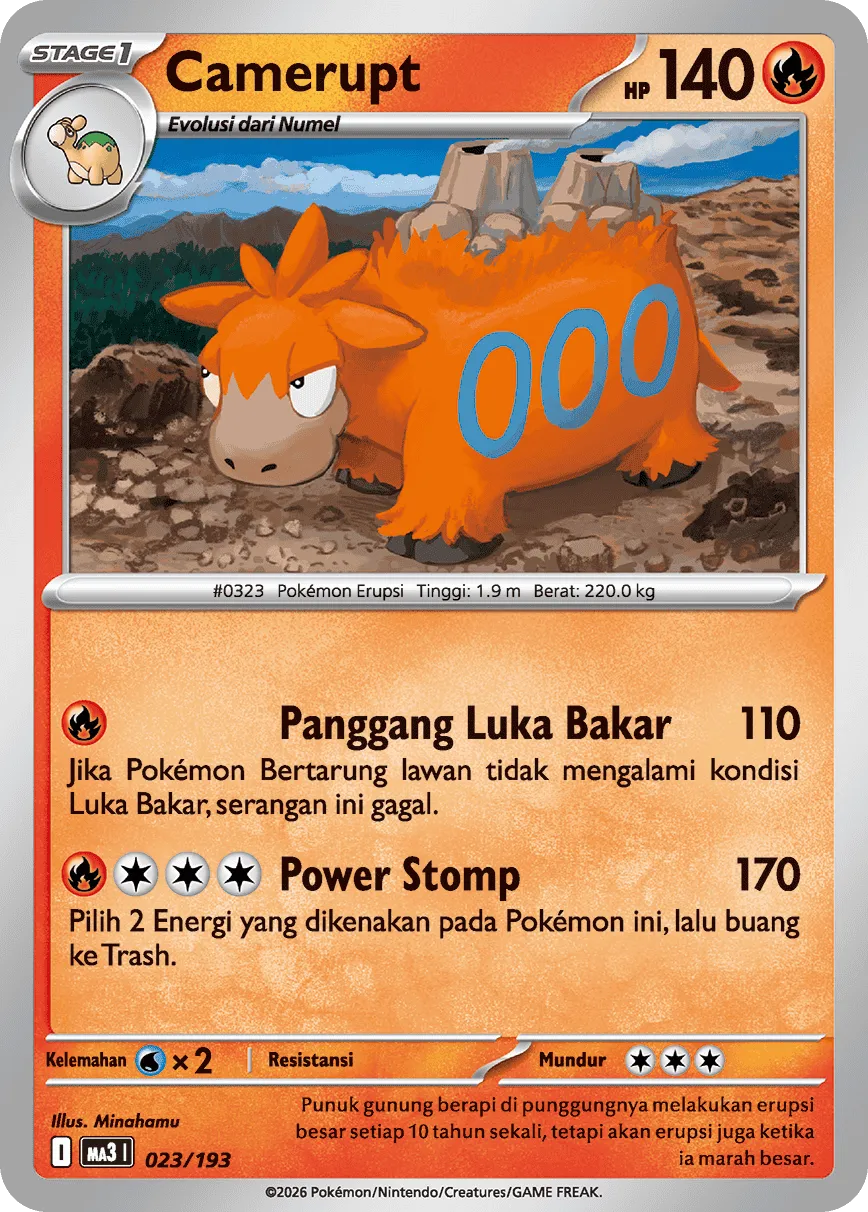Camerupt 023 — MEGA Dream ex (Indonesian Pokémon TCG card)