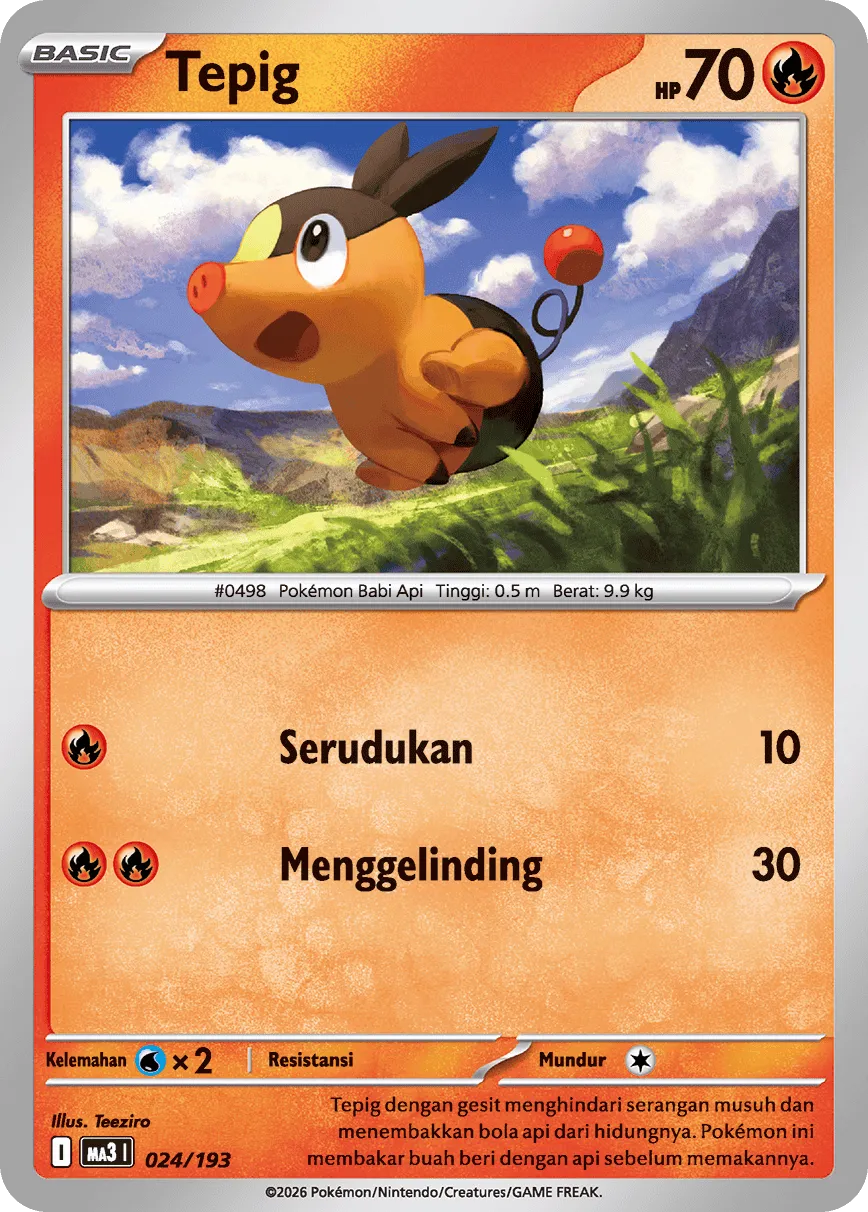 Tepig 024 — MEGA Dream ex (Indonesian Pokémon TCG card)