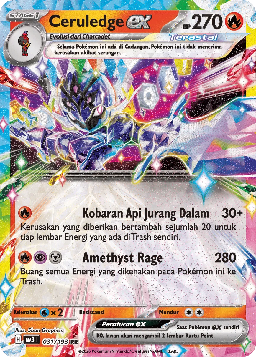 Ceruledge ex 031 — MEGA Dream ex (Indonesian Pokémon TCG card)