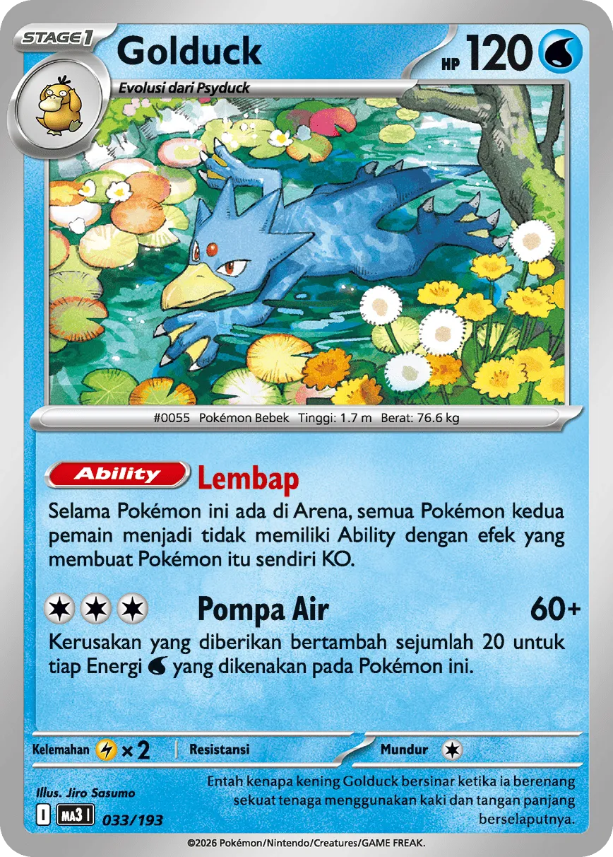 Golduck 033 — MEGA Dream ex (Indonesian Pokémon TCG card)