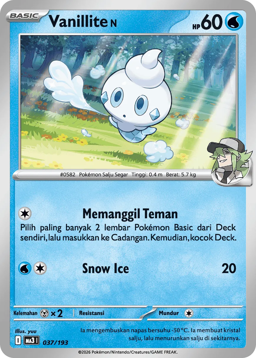 N's Vanillite 037 — MEGA Dream ex (Indonesian Pokémon TCG card)