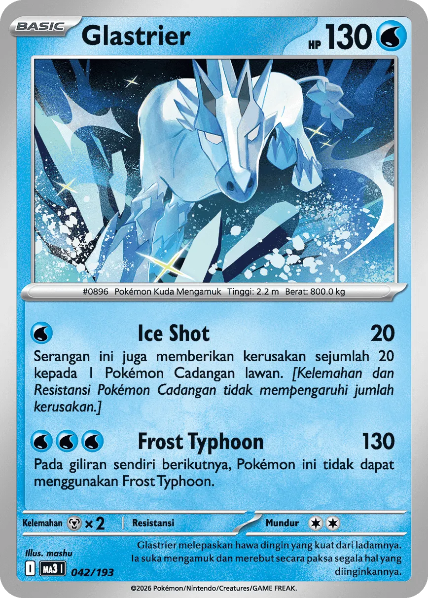 Glastrier 042 — MEGA Dream ex (Indonesian Pokémon TCG card)