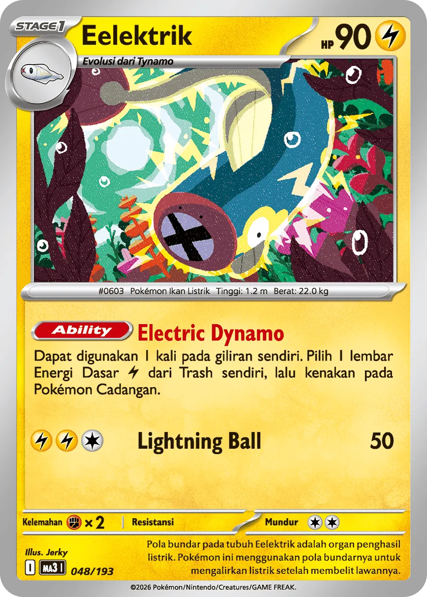 Eelektrik 048 — MEGA Dream ex (Indonesian Pokémon TCG card)
