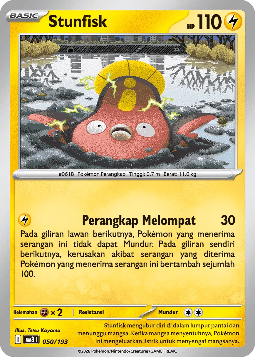 Stunfisk 050 — MEGA Dream ex (Indonesian Pokémon TCG card)