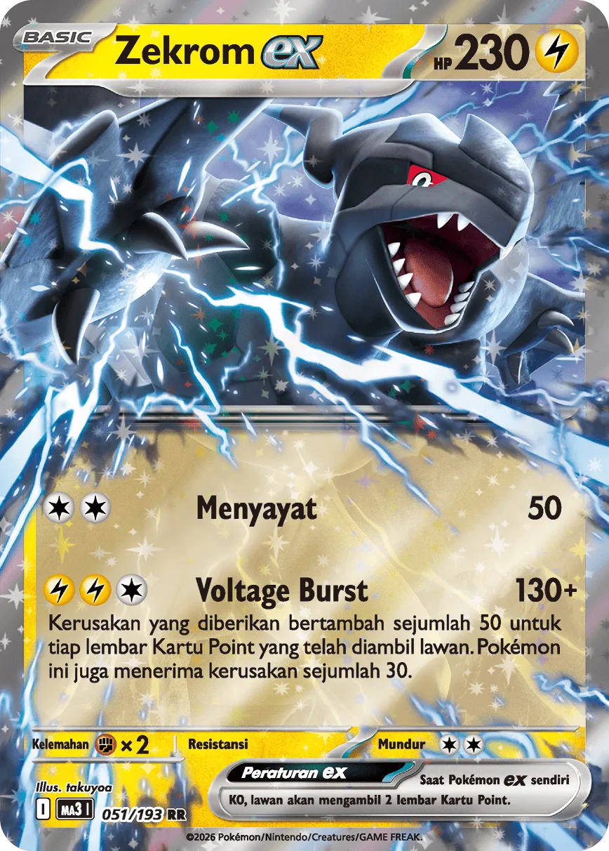 Zekrom ex 051 — MEGA Dream ex (Indonesian Pokémon TCG card)