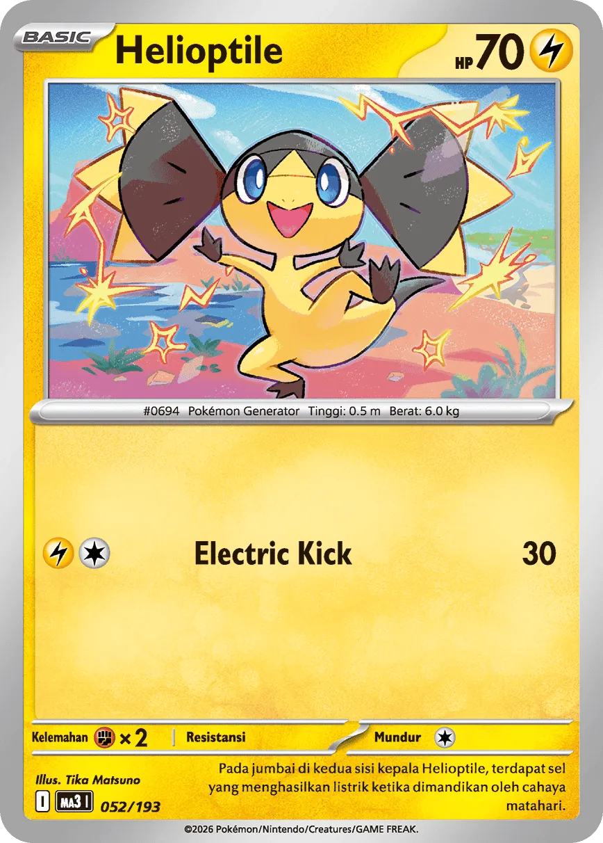 Helioptile 052 — MEGA Dream ex (Indonesian Pokémon TCG card)